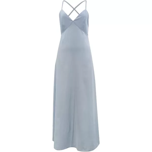 SouqFone Womens Summer Casual Long Dresses V Neck Beach Party Dress28light Blue