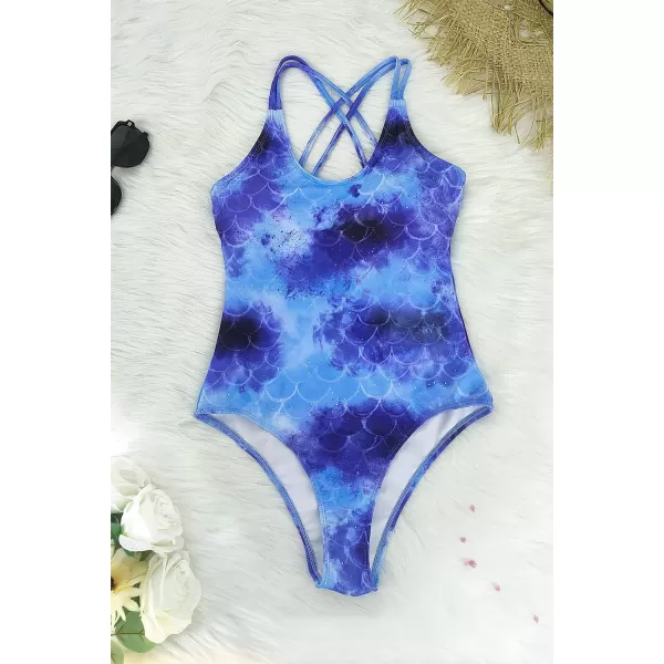 SuperPrity One Piece Bathing Suits for Women Tummy Control Monokini SwimsuitsBlue