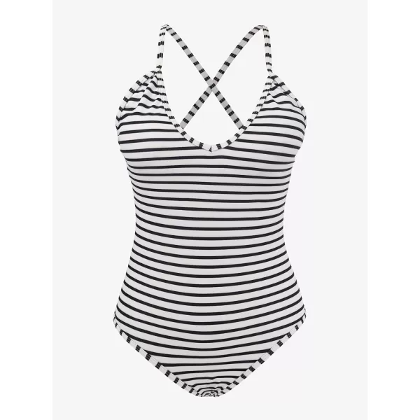 SuperPrity One Piece Bathing Suits for Women Tummy Control Monokini SwimsuitsStripe