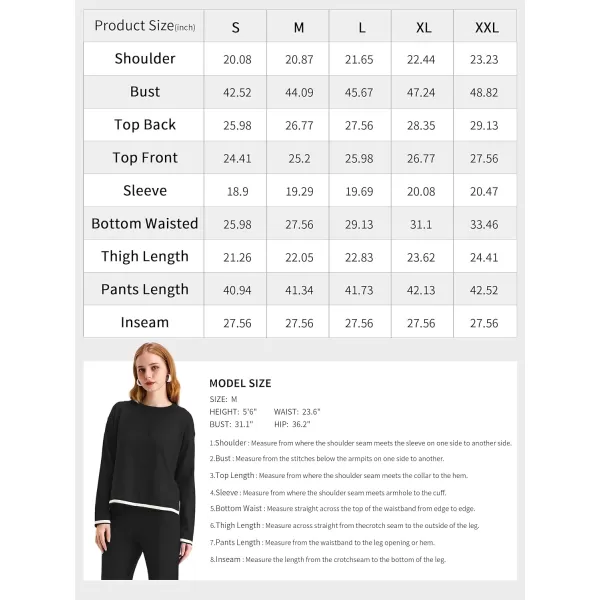 SuperPrity Women Sweater Set 2 or 3 Piece Outfits ShortLong Sleeve Knit Pullover Tops High Waist Wide Leg Pants Lounge SetsThree Piece Long Sleeveblack3pc