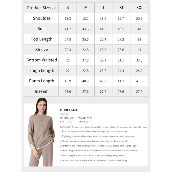 SuperPrity Women Sweater Set 2 or 3 Piece Outfits ShortLong Sleeve Knit Pullover Tops High Waist Wide Leg Pants Lounge SetsTwo Piece Long Sleeve4black