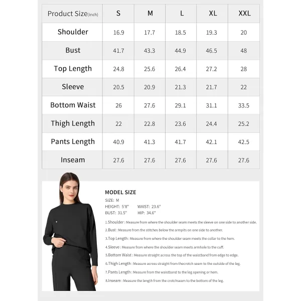 SuperPrity Women Sweater Sets Long Sleeve 2 Piece Outfits Mock Neck Cable Knit Pullover Tops Wide Leg Lounge Set with PocketsBlack