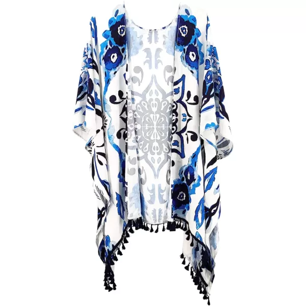 SuperPrity Womens Swimwear Cover Ups Summer Beach Swimsuit Cover Up Kimono02blue Print