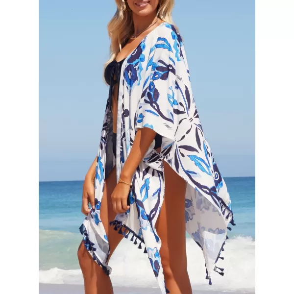 SuperPrity Womens Swimwear Cover Ups Summer Beach Swimsuit Cover Up Kimono02blue Print