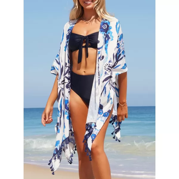 SuperPrity Womens Swimwear Cover Ups Summer Beach Swimsuit Cover Up Kimono02blue Print