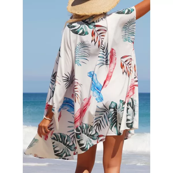 SuperPrity Womens Swimwear Cover Ups Summer Beach Swimsuit Cover Up Kimono02white Print