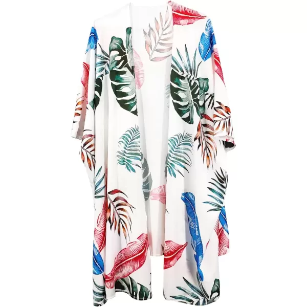 SuperPrity Womens Swimwear Cover Ups Summer Beach Swimsuit Cover Up Kimono02white Print