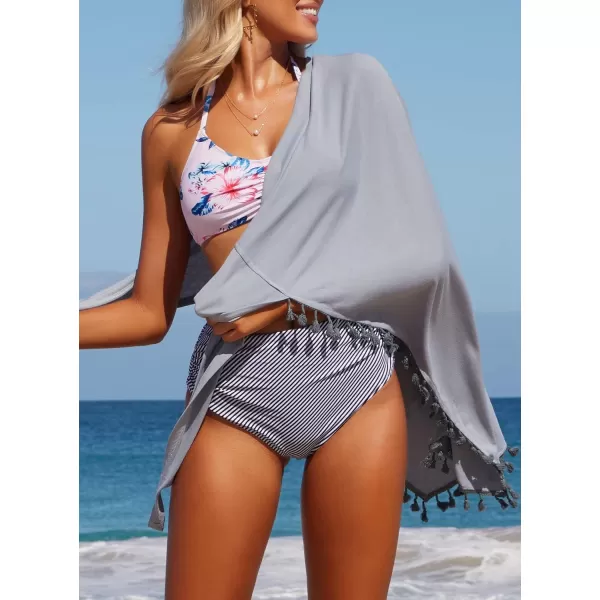 SuperPrity Womens Tassel Beach Sarongs Sheer Swimsuit Bathing Suit Cover Ups Chiffon Bikini Wrap SkirtOne Size GraySuperPrity Womens Tassel Beach Sarongs Sheer Swimsuit Bathing Suit Cover Ups Chiffon Bikini Wrap SkirtOne Size Gray