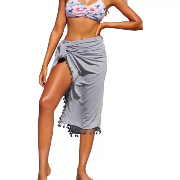 SuperPrity Womens Tassel Beach Sarongs Sheer Swimsuit Bathing Suit Cover Ups Chiffon Bikini Wrap SkirtOne Size GraySuperPrity Womens Tassel Beach Sarongs Sheer Swimsuit Bathing Suit Cover Ups Chiffon Bikini Wrap SkirtOne Size Gray