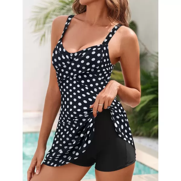 SuperPrity Swimsuits for Women Two Piece Bathing Suits Ruffled Flounce Top High Waisted Bikini SetAvailable in Plus Size02cpolka Dot