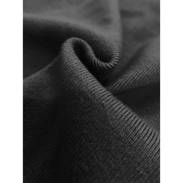 SuperPrity Long Sleeve Shirts for Women 2024 Fall Fashion V Neck Button Polo Sweaters Stretch Slim Fitted Knit Basic Tee TopsBlack