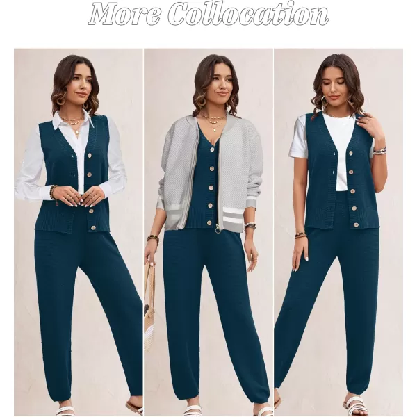 SuperPrity 2 Piece Sets for Women Summer Vacation Outfits Lounge Sets Matching Knit Sweatsuit Tracksuit Travel Trendy ClothesBlue