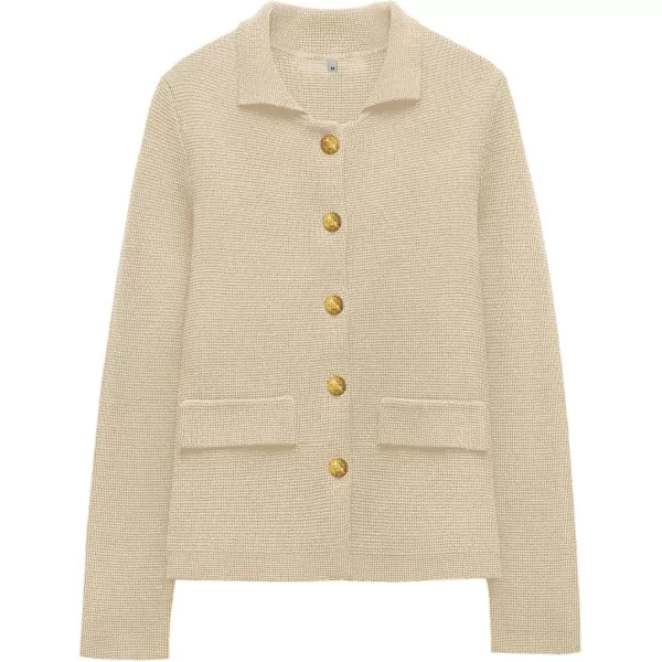 SuperPrity Cardigan Sweaters for Women Long Sleeve Lightweight Cropped Knit Blazer Button Jacket 2024 Fashion Fall OutfitsApricot