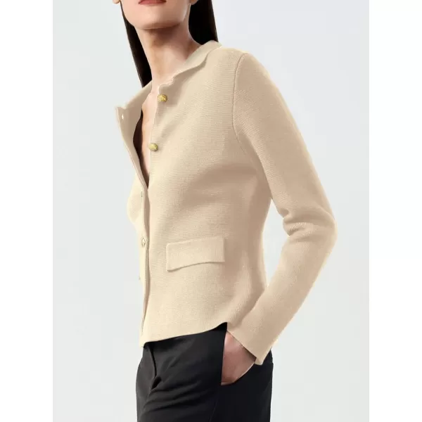 SuperPrity Cardigan Sweaters for Women Long Sleeve Lightweight Cropped Knit Blazer Button Jacket 2024 Fashion Fall OutfitsApricot