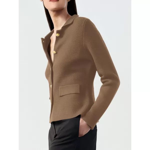 SuperPrity Cardigan Sweaters for Women Long Sleeve Lightweight Cropped Knit Blazer Button Jacket 2024 Fashion Fall OutfitsCamel