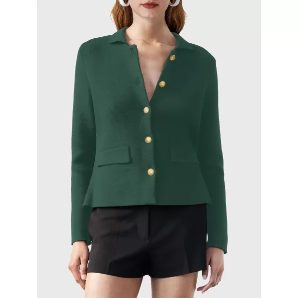 SuperPrity Cardigan Sweaters for Women Long Sleeve Lightweight Cropped Knit Blazer Button Jacket 2024 Fashion Fall OutfitsDark Green