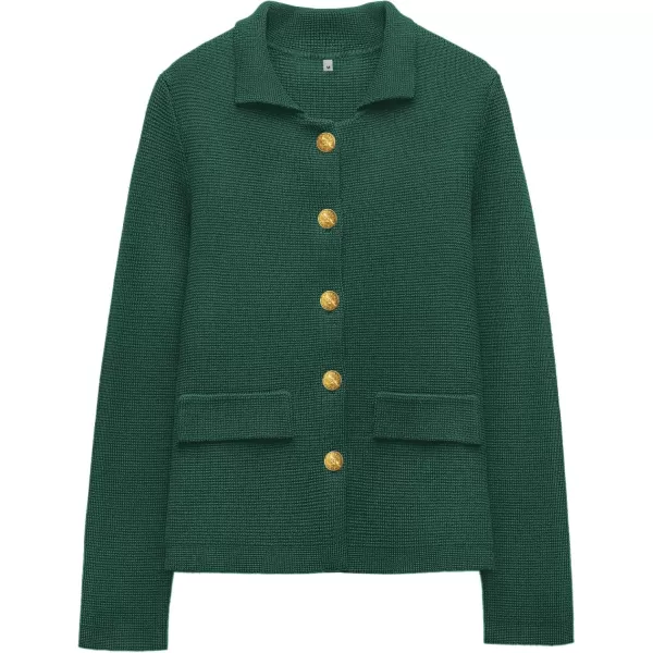 SuperPrity Cardigan Sweaters for Women Long Sleeve Lightweight Cropped Knit Blazer Button Jacket 2024 Fashion Fall OutfitsDark Green