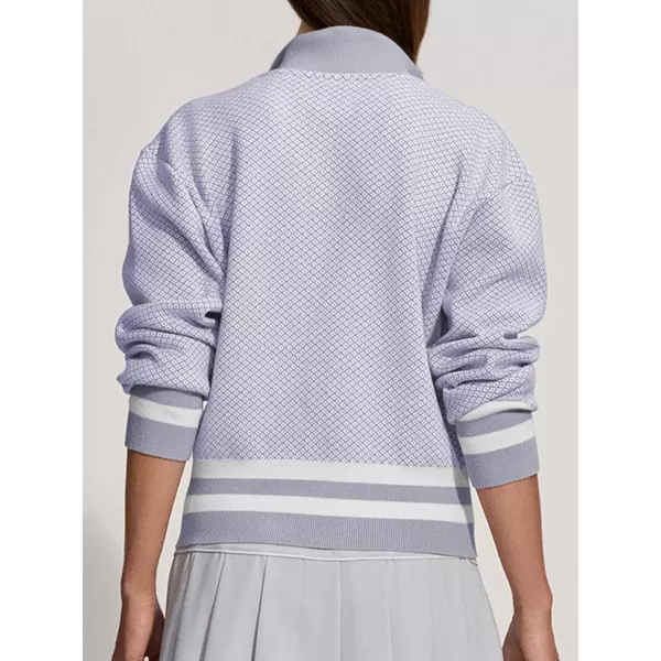 SuperPrity Cardigan Sweaters for Women Long Sleeve Zip Up Lightweight Knit Jacket 2024 Fashion Fall Baseball Coats OutwearLight Purple