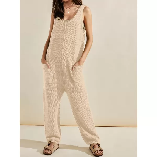 SuperPrity Jumpsuits for Women Casual 2024 Knit Overalls Baggy Harem Pants Romper Jumpers Summer Outfits Maternity ClothesApricot