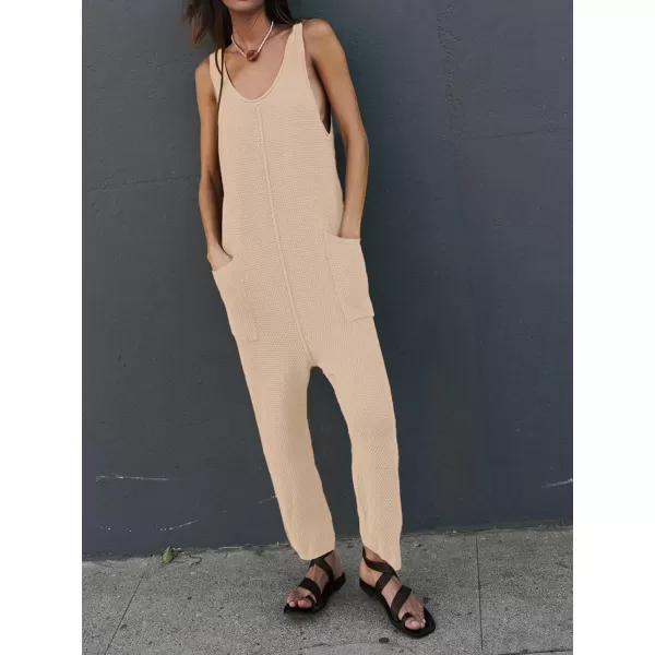 SuperPrity Jumpsuits for Women Casual 2024 Knit Overalls Baggy Harem Pants Romper Jumpers Summer Outfits Maternity ClothesApricot