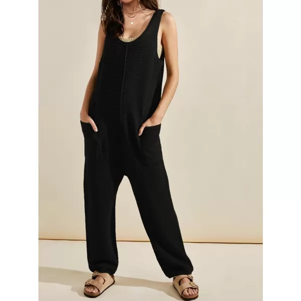 SuperPrity Jumpsuits for Women Casual 2024 Knit Overalls Baggy Harem Pants Romper Jumpers Summer Outfits Maternity ClothesBlack