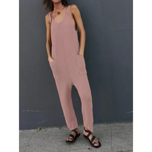 SuperPrity Jumpsuits for Women Casual 2024 Knit Overalls Baggy Harem Pants Romper Jumpers Summer Outfits Maternity ClothesPink Purple