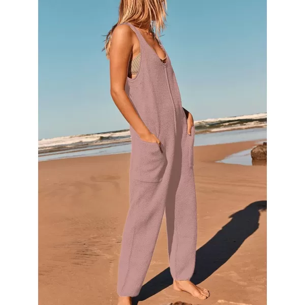 SuperPrity Jumpsuits for Women Casual 2024 Knit Overalls Baggy Harem Pants Romper Jumpers Summer Outfits Maternity ClothesPink Purple
