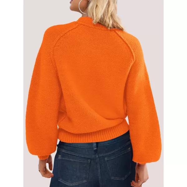 SuperPrity Sweaters for Women Fall 2024 Mock Neck Long Sleeve Knit Oversized Cropped Pullover Sweaters Top Trendy OutfitsOrange