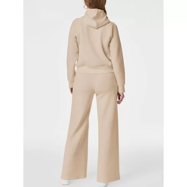 SuperPrity Women 2 Piece Outfits Sweatsuits 2024 Fall Zip Up Hoodie Sweatshirt Sweatpants Tracksuit Matching Sweat Lounge SetApricot