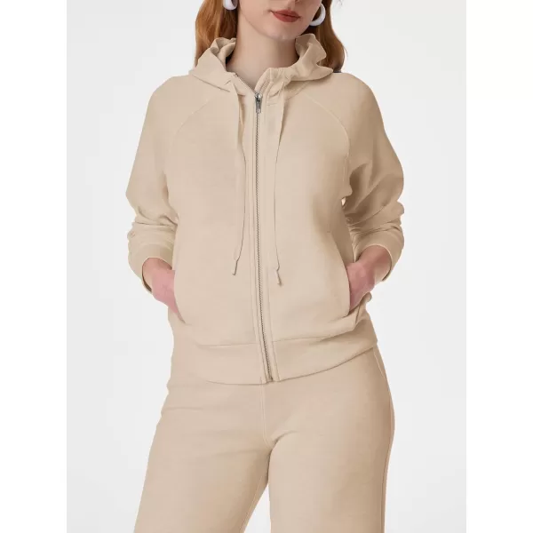 SuperPrity Women 2 Piece Outfits Sweatsuits 2024 Fall Zip Up Hoodie Sweatshirt Sweatpants Tracksuit Matching Sweat Lounge SetApricot