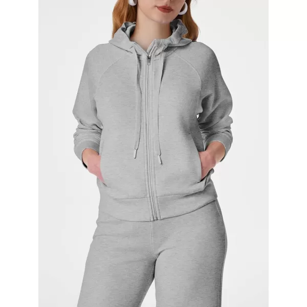 SuperPrity Women 2 Piece Outfits Sweatsuits 2024 Fall Zip Up Hoodie Sweatshirt Sweatpants Tracksuit Matching Sweat Lounge SetLight Grey