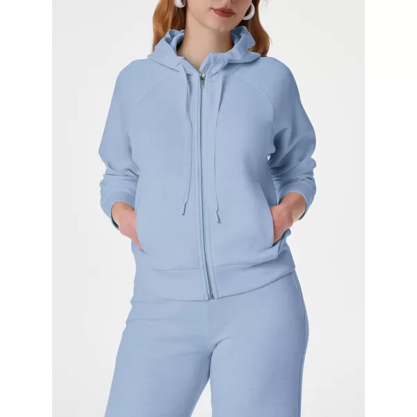 SuperPrity Women 2 Piece Outfits Sweatsuits 2024 Fall Zip Up Hoodie Sweatshirt Sweatpants Tracksuit Matching Sweat Lounge SetSky Blue