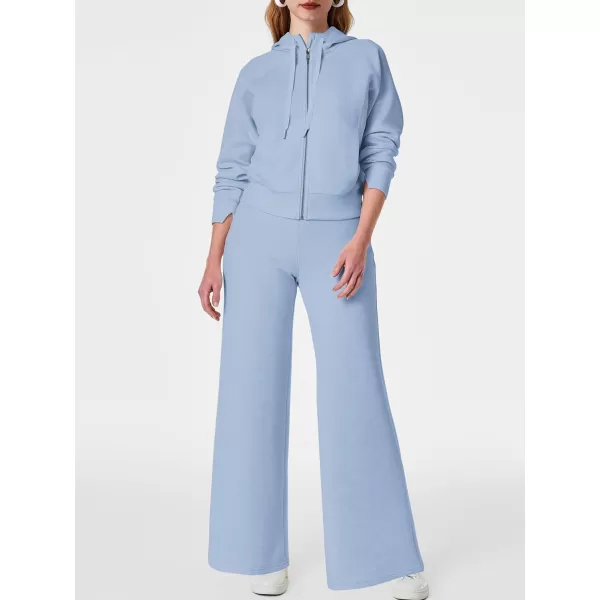 SuperPrity Women 2 Piece Outfits Sweatsuits 2024 Fall Zip Up Hoodie Sweatshirt Sweatpants Tracksuit Matching Sweat Lounge SetSky Blue