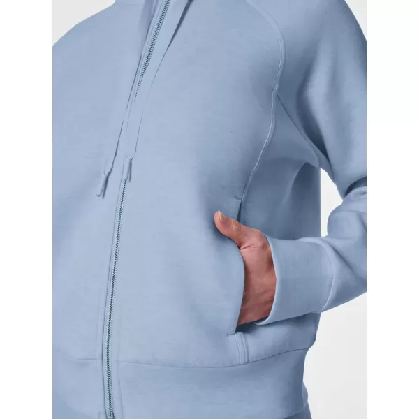 SuperPrity Women 2 Piece Outfits Sweatsuits 2024 Fall Zip Up Hoodie Sweatshirt Sweatpants Tracksuit Matching Sweat Lounge SetSky Blue