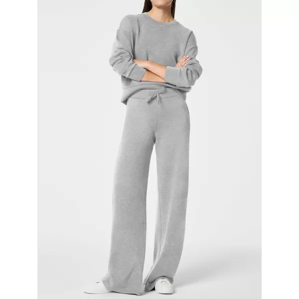 SuperPrity Womens 2 Piece Outfits Sweatsuit Set Sweatshirt Wide Leg Sweatpants Tracksuit Matching Sweat Lounge Set 2024 FallLight Grey