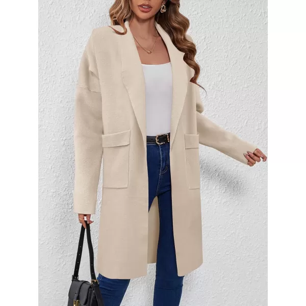 SuperPrity Womens Cardigan Sweater Fall Fashion 2024 Casual Oversized Knit Open Front Long Coatigan Jacket Coat Trendy OutfitApricot