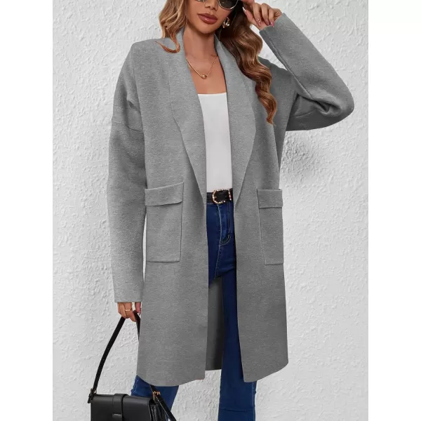 SuperPrity Womens Cardigan Sweater Fall Fashion 2024 Casual Oversized Knit Open Front Long Coatigan Jacket Coat Trendy OutfitGray