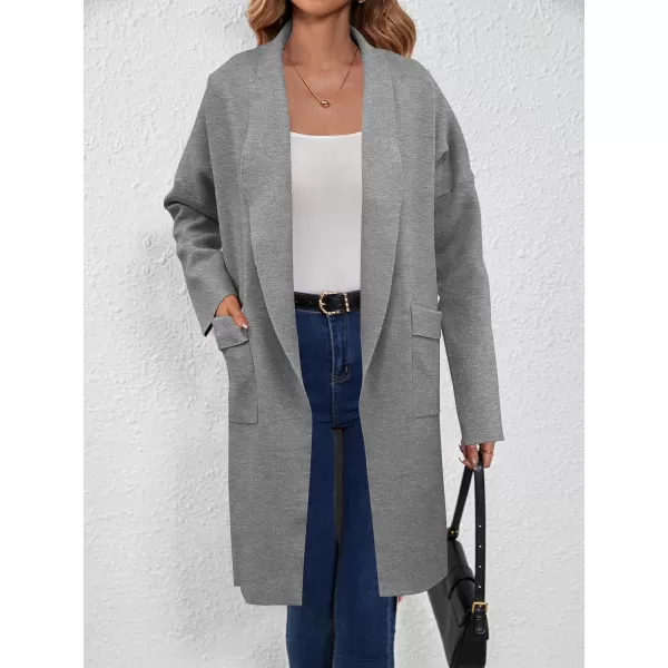 SuperPrity Womens Cardigan Sweater Fall Fashion 2024 Casual Oversized Knit Open Front Long Coatigan Jacket Coat Trendy OutfitGray