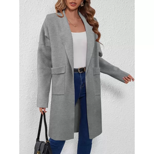 SuperPrity Womens Cardigan Sweater Fall Fashion 2024 Casual Oversized Knit Open Front Long Coatigan Jacket Coat Trendy OutfitGray