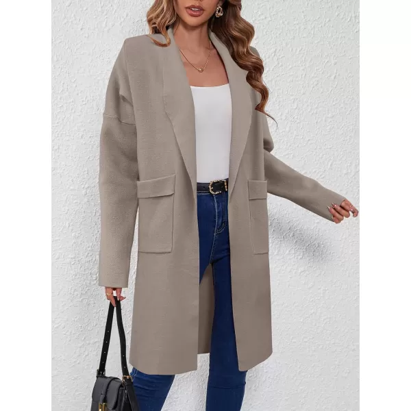 SuperPrity Womens Cardigan Sweater Fall Fashion 2024 Casual Oversized Knit Open Front Long Coatigan Jacket Coat Trendy OutfitKhaki