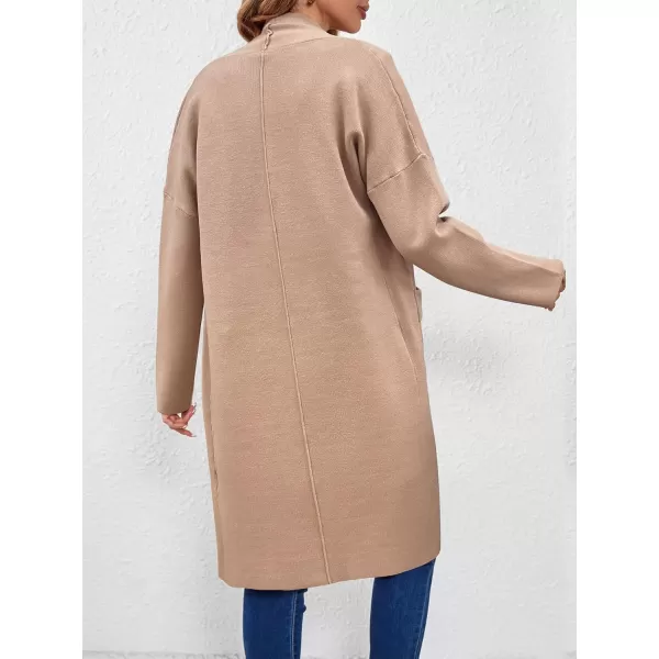 SuperPrity Womens Cardigan Sweater Fall Fashion 2024 Casual Oversized Knit Open Front Long Coatigan Jacket Coat Trendy OutfitLight Camel