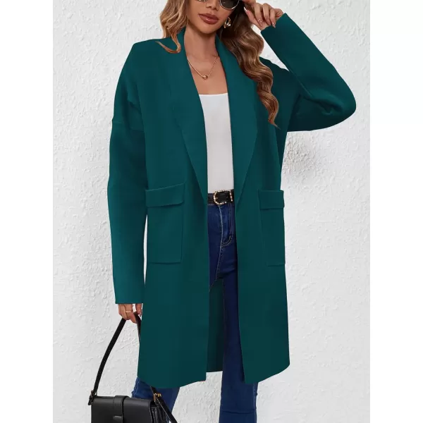 SuperPrity Womens Cardigan Sweater Fall Fashion 2024 Casual Oversized Knit Open Front Long Coatigan Jacket Coat Trendy OutfitOpal Green