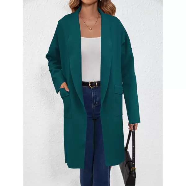 SuperPrity Womens Cardigan Sweater Fall Fashion 2024 Casual Oversized Knit Open Front Long Coatigan Jacket Coat Trendy OutfitOpal Green