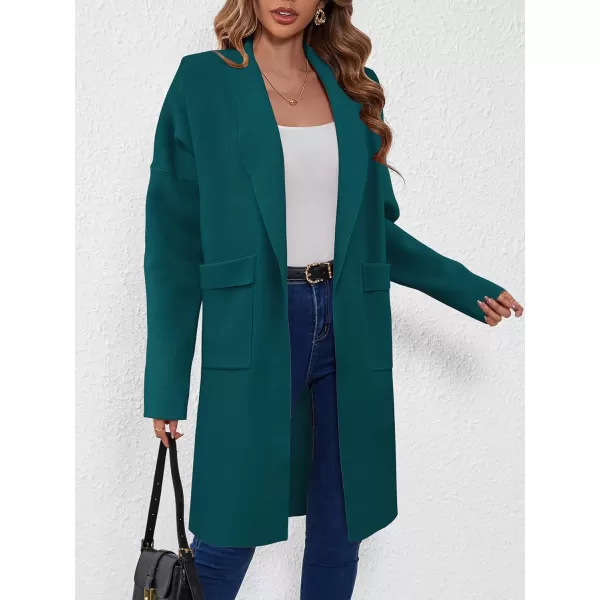 SuperPrity Womens Cardigan Sweater Fall Fashion 2024 Casual Oversized Knit Open Front Long Coatigan Jacket Coat Trendy OutfitOpal Green