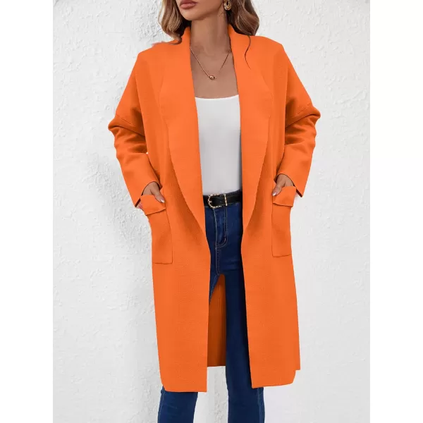 SuperPrity Womens Cardigan Sweater Fall Fashion 2024 Casual Oversized Knit Open Front Long Coatigan Jacket Coat Trendy OutfitOrange