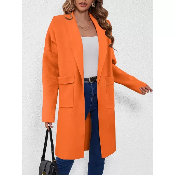 SuperPrity Womens Cardigan Sweater Fall Fashion 2024 Casual Oversized Knit Open Front Long Coatigan Jacket Coat Trendy OutfitOrange