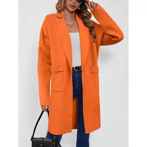 SuperPrity Womens Cardigan Sweater Fall Fashion 2024 Casual Oversized Knit Open Front Long Coatigan Jacket Coat Trendy OutfitOrange