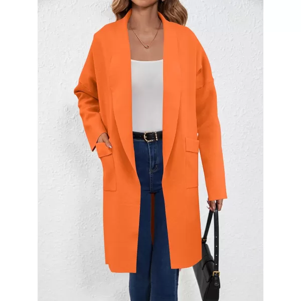 SuperPrity Womens Cardigan Sweater Fall Fashion 2024 Casual Oversized Knit Open Front Long Coatigan Jacket Coat Trendy OutfitOrange