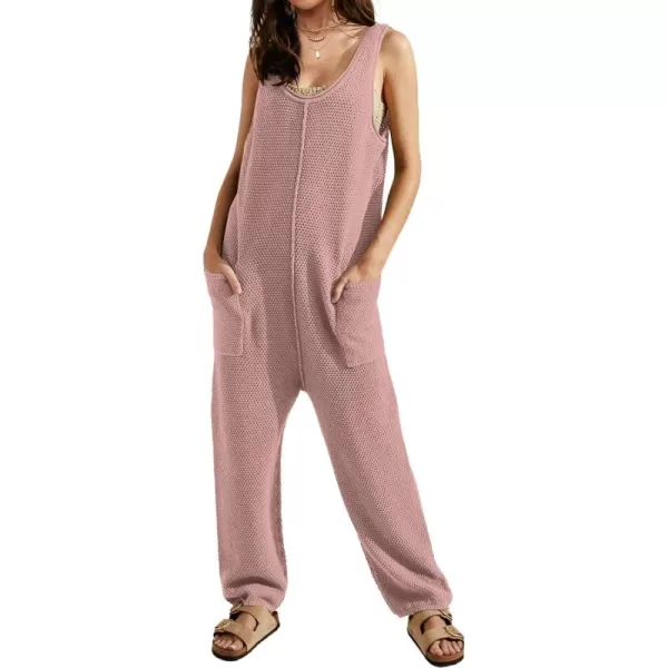 SuperPrity Jumpsuits for Women Casual 2024 Knit Overalls Baggy Harem Pants Romper Jumpers Summer Outfits Maternity ClothesPink Purple