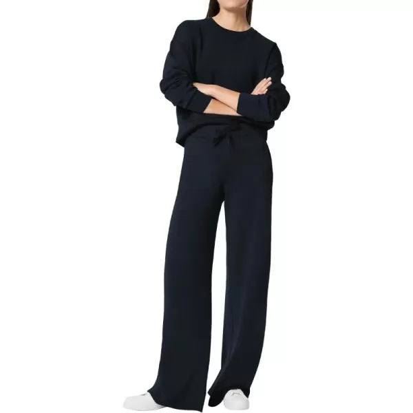 SuperPrity Womens 2 Piece Outfits Sweatsuit Set Sweatshirt Wide Leg Sweatpants Tracksuit Matching Sweat Lounge Set 2024 FallNavy Blue